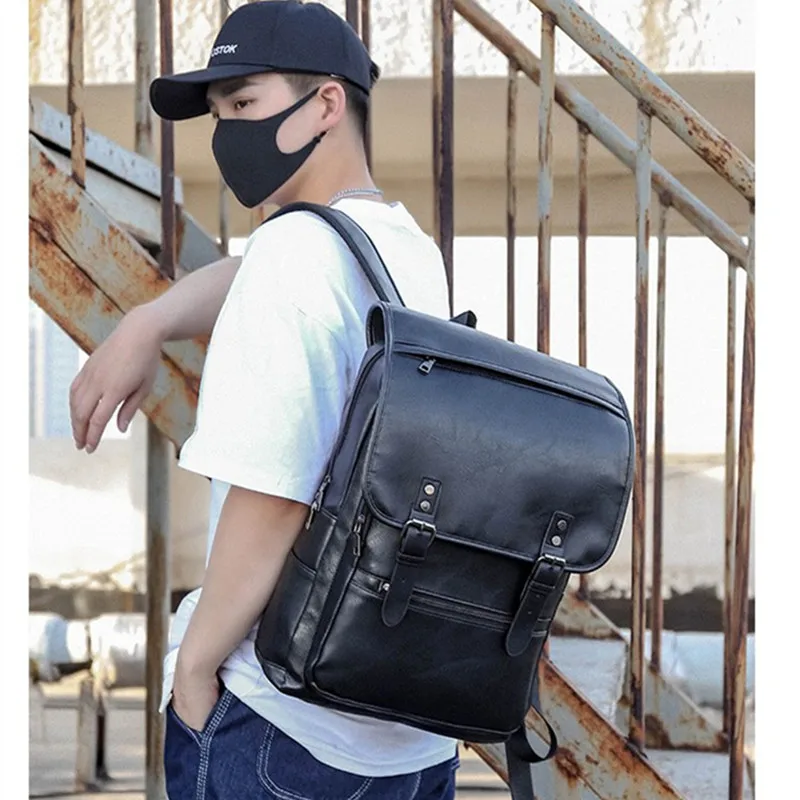 

Men's Large Leather Antitheft Travel Backpack Laptop Bags Male Brand Bagpack Boy Big Capacity School Male Business Shoulder Bag