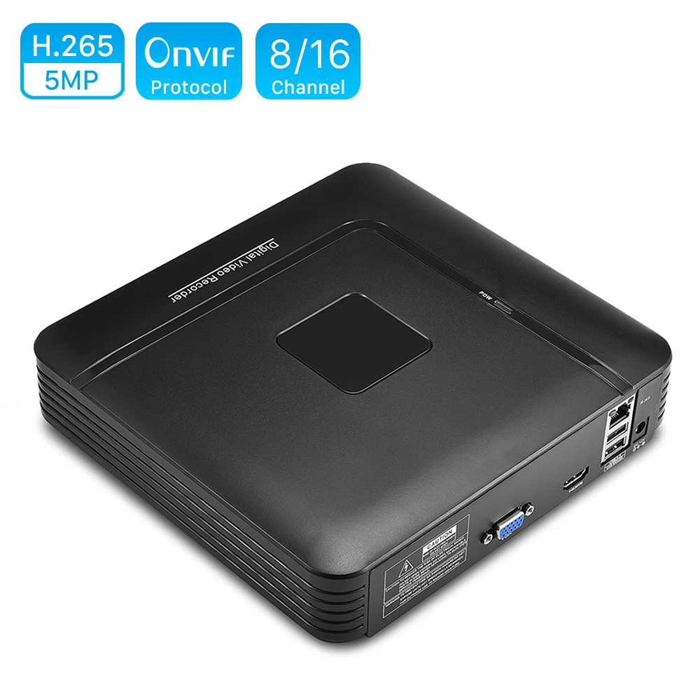 H.265 Max 5MP выход Мини CCTV NVR 16CH 5MP/8CH 4MP/4CH 5MP безопасности видео рекордер H.265 обнаружения движения ONVIF P2P CCTV NVR