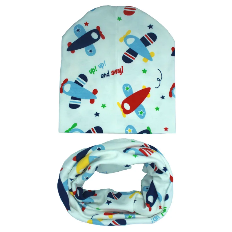 Детские головные уборы 2 шт./компл. хлопок детская шапка Однотонный шарф детские