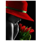 Комплект из модных женских шляпа в форме тюльпана от Алмазная вышивка полная выкладка, круглая, квадратная, 5D Diy алмазная живопись Стразы мозаика настенная StickerZP-4538