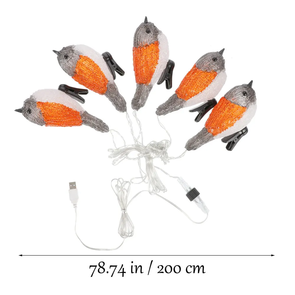 

Decorative Light String LED Robin Bird Shaped Light String for Garden Party