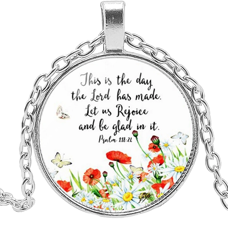 

2020Creative Jewelry Catholic Religious Christian Jewelry English Letter Time Gem Necklace 3 Color Exquisite Pendant