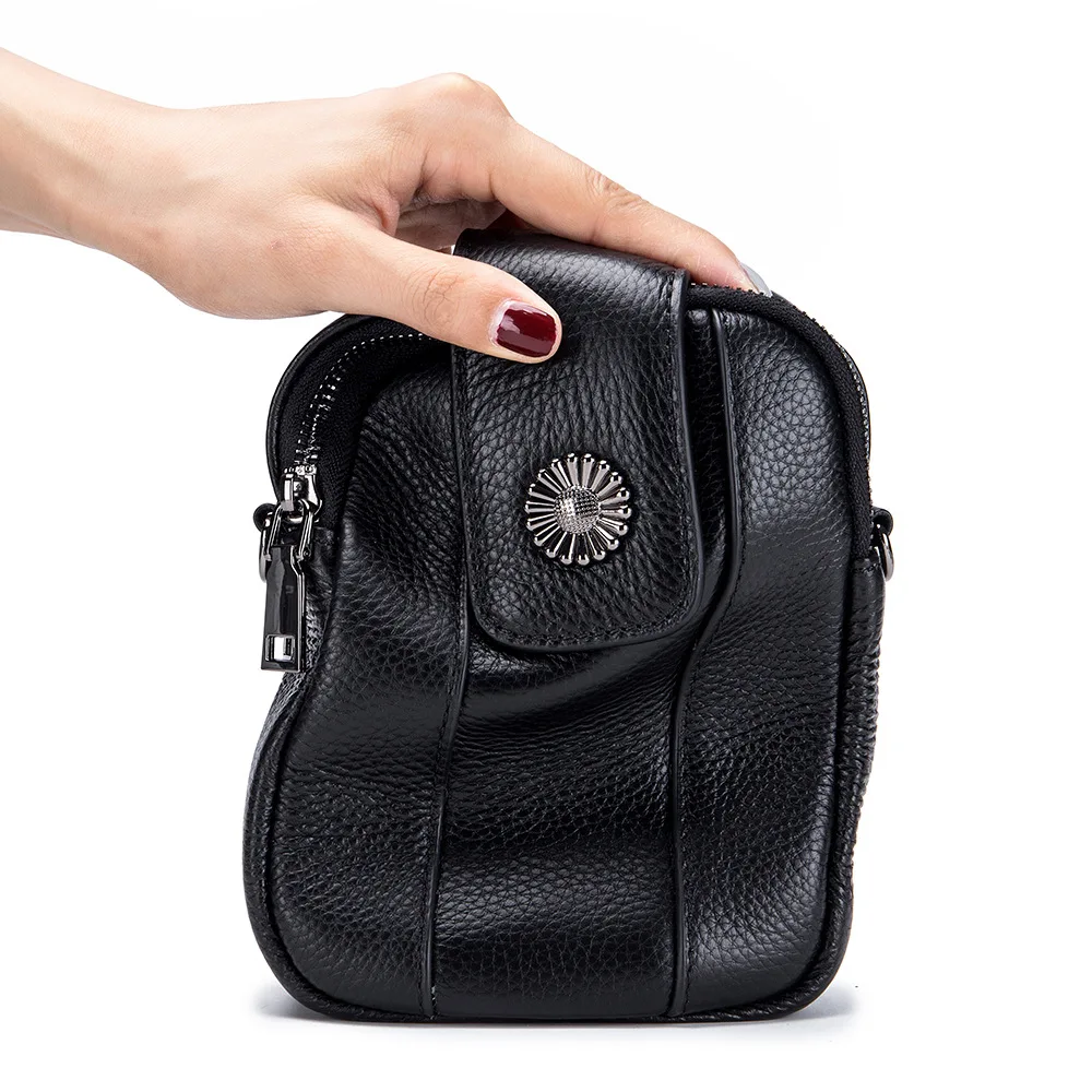 

Women Bag Shoulder Bags for Women Brand Design Double Zipper Messenger Bag Small Cow Leather Crossbody Bag Ladies Money Card Sac
