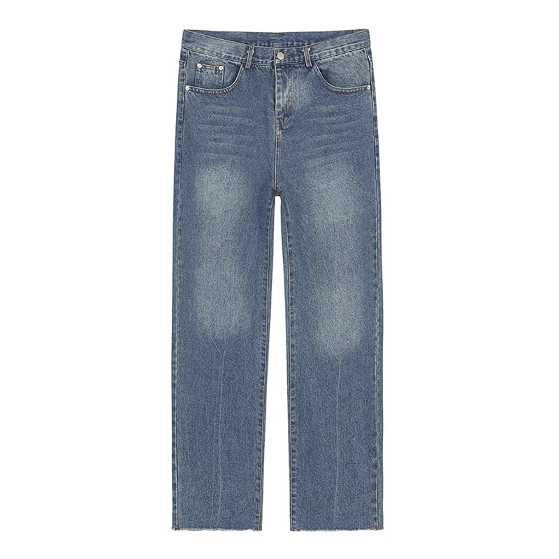 

IEFB Autumn New Straight Men's Blue Jeans 2021 Korean Fashion Wide Leg Denim Trousers Vintage Tide Long Pants For Male 9Y6360