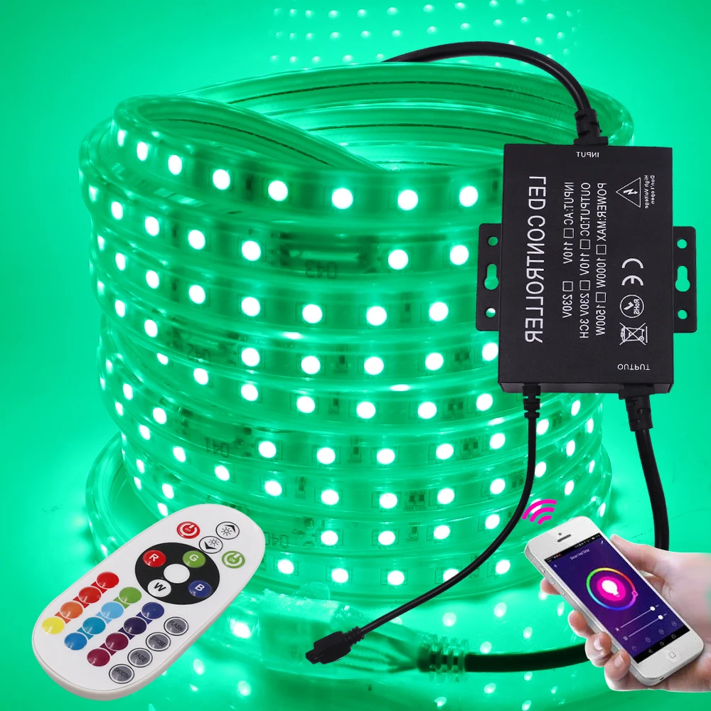 Светодиодная ленсветильник 110 В 220 5050 Wi-Fi RGB 1500 Вт пульт дистанционного управления