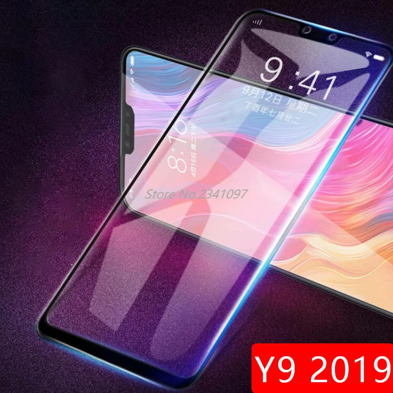Чехол из закаленного стекла для Huawei Y9 чехол с полным покрытием Защита экрана Huawey Y