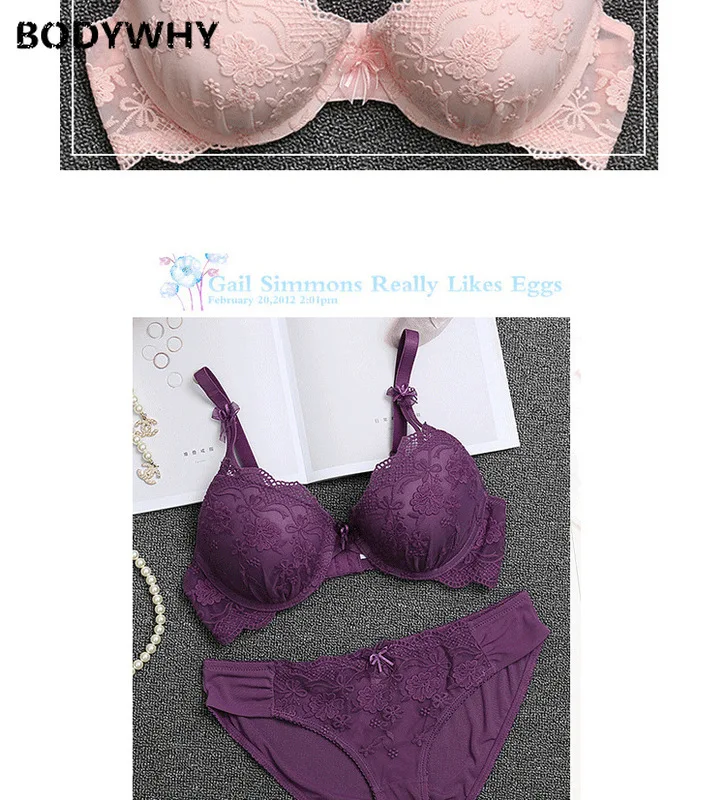 Underwear Bra Set Thin Lingerie Bottom Thick Deep V Gathered Sexy Lace with Size Bra Novelty Style High Quality Free Shipping