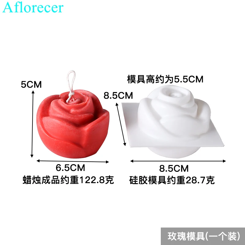 

3D Rose Flower Candle Soap Mold Silicone Mould DIY Handmade Chocolate Cookie Baking Clay Crafts Tray Homemade Making Mold Tools