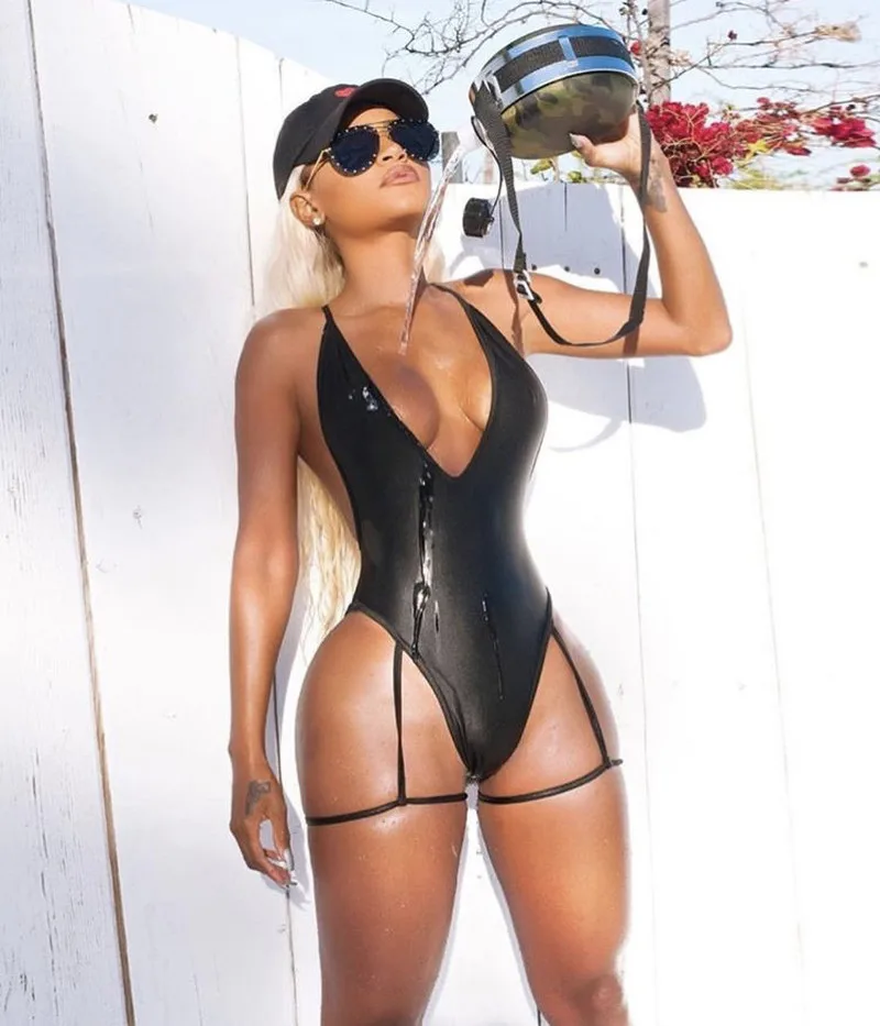 Оранжевый синий зеленый купальник подвязки Монокини размера плюс цельный