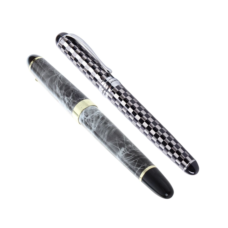 Ручка перьевая JINHAO X450 18 KGP 0 7 мм с мраморным серым и ручкой Jinhao X750| |
