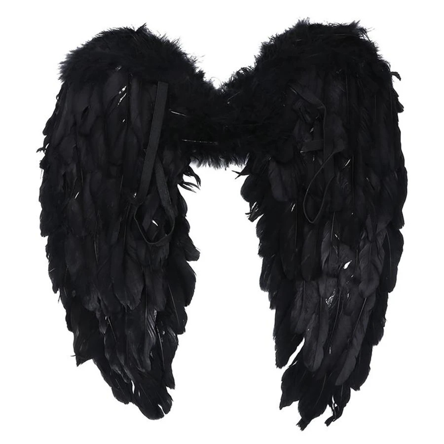 

45x 35cm Angel Fairy Feather Wings Halo Gothic Cosplay Christmas Car ornaments