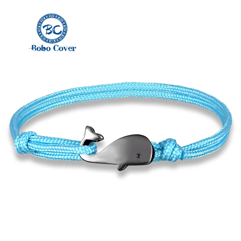 Простой браслет с Китом женский Океанский пляжный регулируемый длина веревка