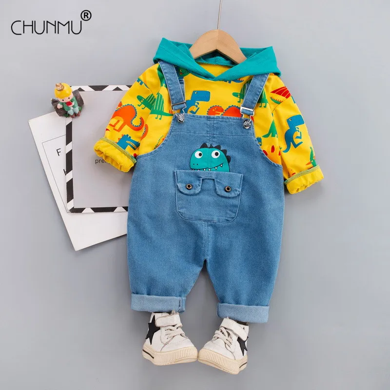 

Toddler Boys Autumn Clothes Fashion Kids Baby Boys Clothes Set Hooded + Overalls Outfit Suit Children Clothing For Boys Sets
