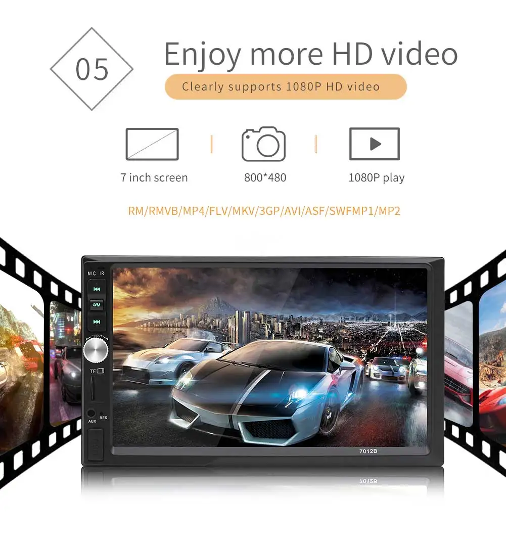 Автомагнитола с 7 цветной подсветкой 2din HD Bluetooth FM радио MP3/MP5|Автомобильные