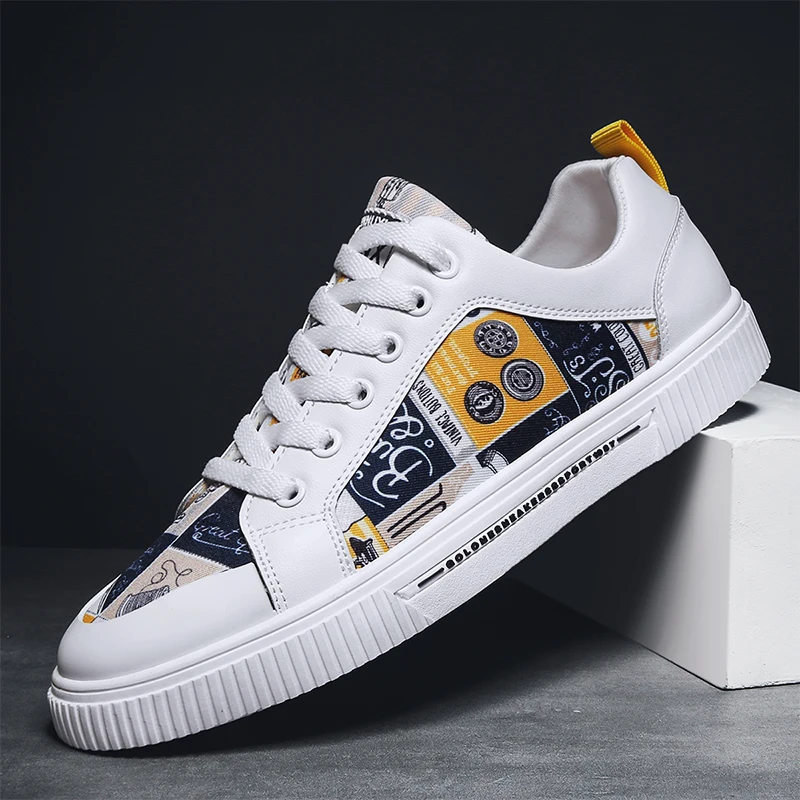 

2021 New Men's Vulcanized Shoes Flat Shoes Casual Shoes Graffiti Skates Comfortable Fashion Trend Outdoor Sports Men's Shoes