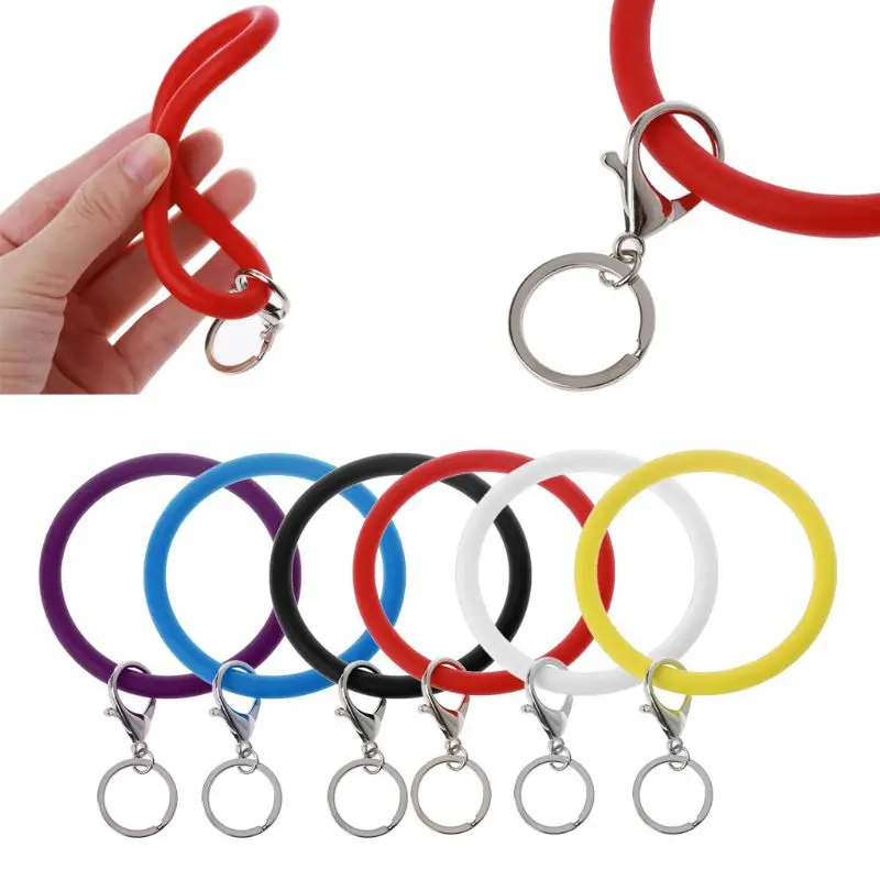 

Silicone Sports Bangle Key Ring Oversize Round Wrist Keyring Bracelet Jewelry