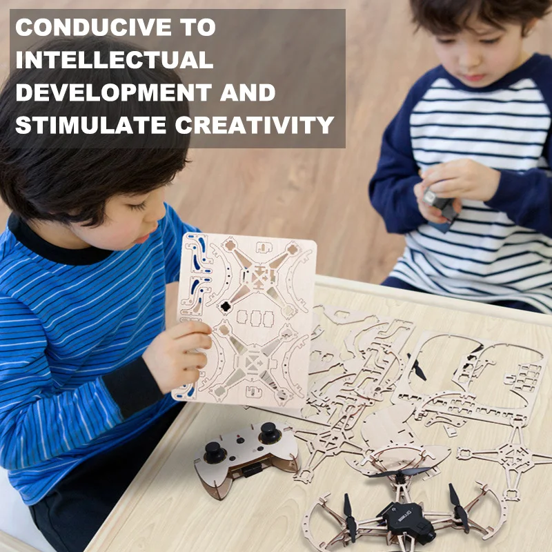 Мини Дрон с камерой/Светодиодный светильник DIY Technic Деревянный Строительный