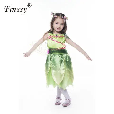 Детская Юбка для косплея Феи цветов, костюм на Хэллоуин, карнавал, шоу, крылья, платье принцессы для девочек