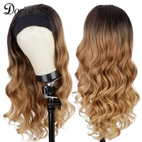 doris beauty highlight ombre blonde body wave headband wig synthetic long wavy headband wigs for black women headwraps hair wig