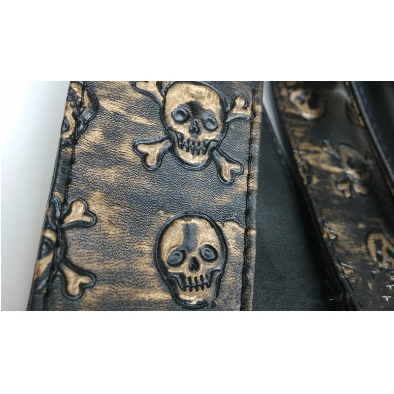 2 шт./лот золотистая и серебристая акустическая гитара с черепом ремешок для