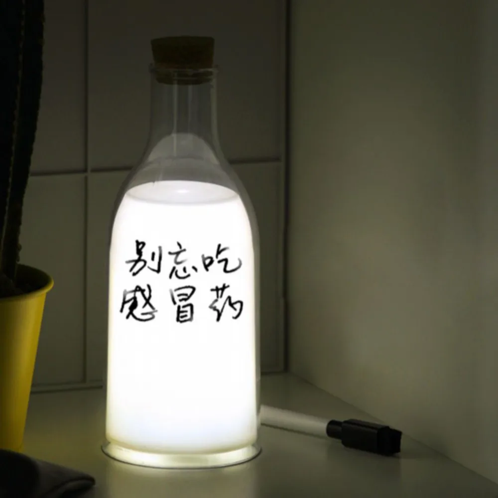 

Milk Bottle Night Light Sleeping Light USB Charging DIY Message Small Night Light Timing Sleep Aid Will Glow Milk Night Lamp