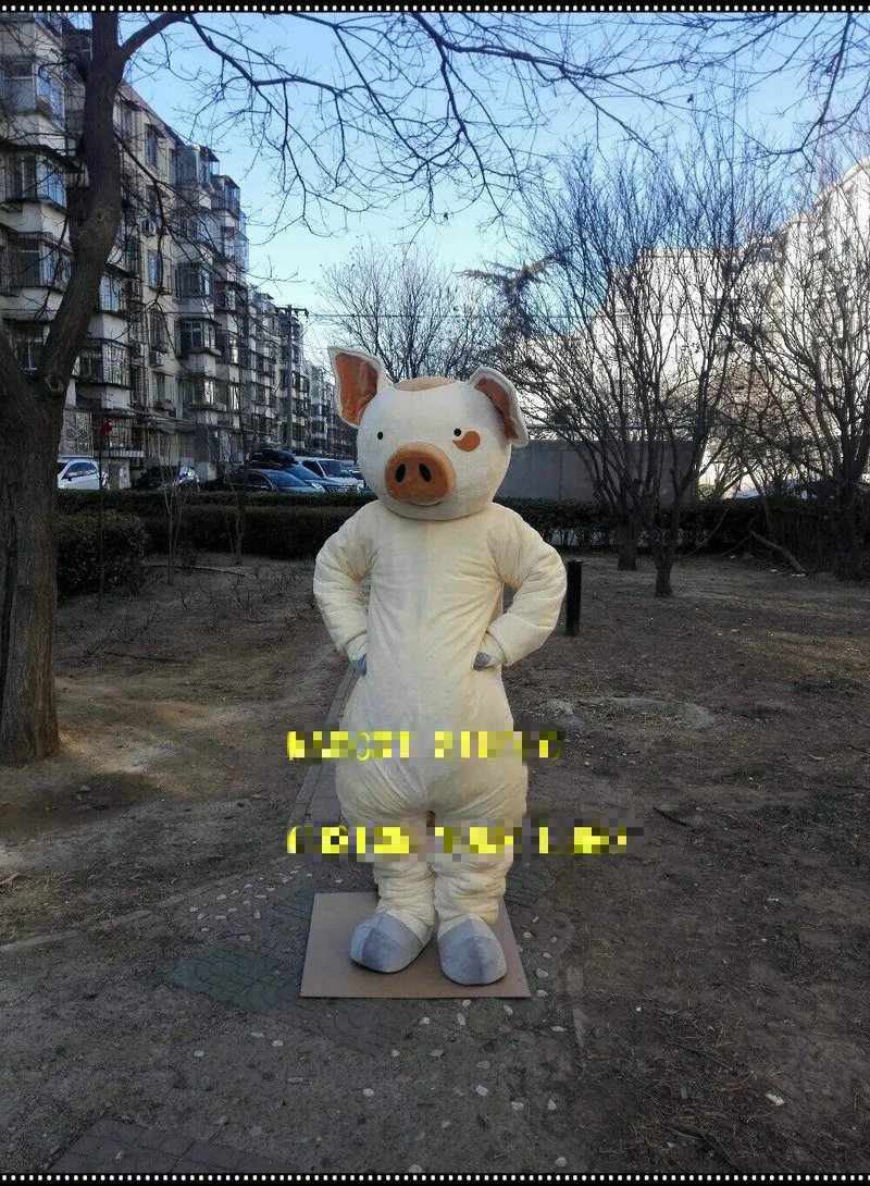 

2020 White Pig Mascot Costume Cosplay Party Game Dress Outfit Halloween Adult Apparel Cartoon Character Birthday Clothes Gift