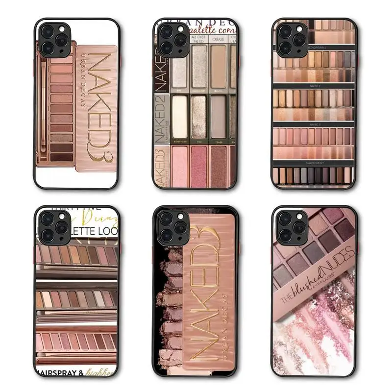 

Naked Palette Fashion Glam Makeup Palette Phone Case Matte Transparent for iPhone 7 8 11 12 s mini pro X XS XR MAX Plus coque