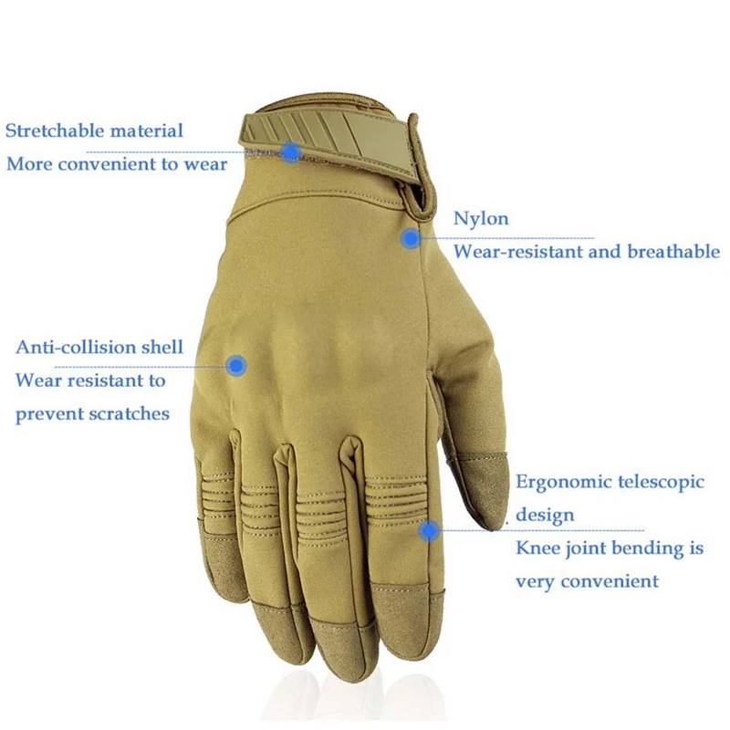 

Tactical Gloves Army Military Camo Sport Full Finger Glove Bicycle Hiking Climbing W1