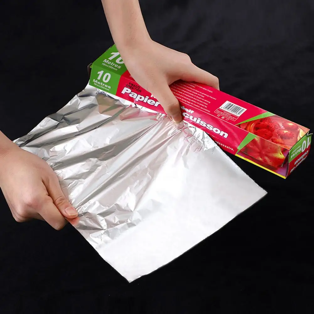 

1Box 5/10m Baking Paper Anti-stick Double-sided Aluminium Foil Sawtooth Design Oven Oil Barbecue Pad for Kitchen Bakeware