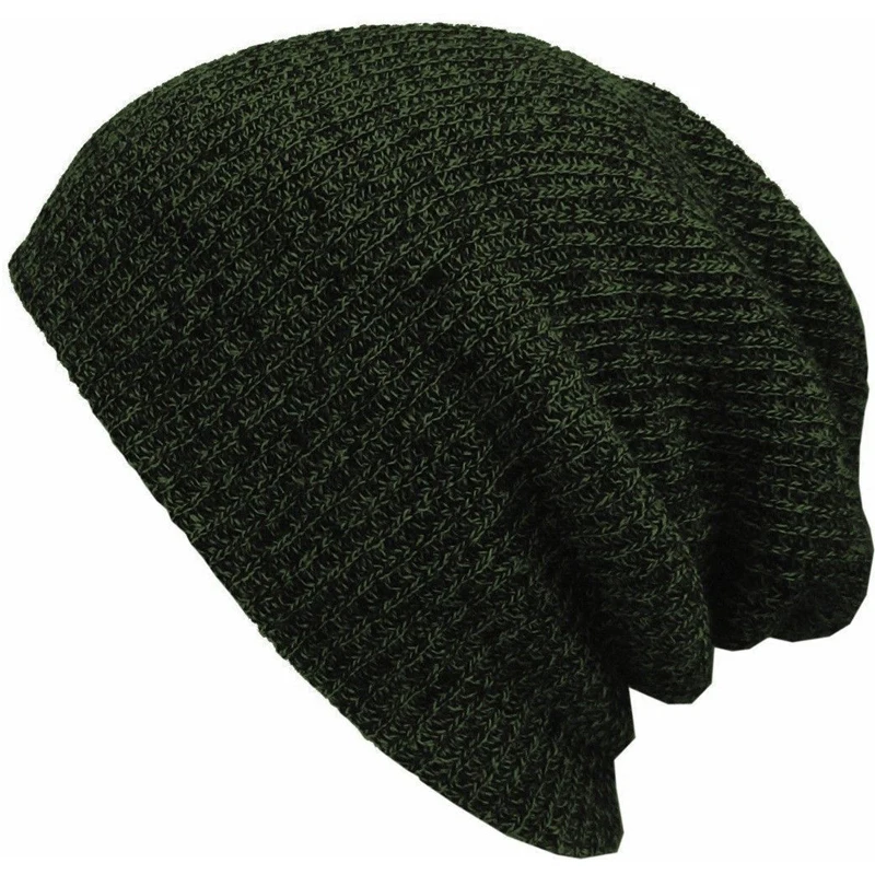 

Meihuida Autumn Winter Men Casual Slouch Skull Cap Oversize Long Elastic Soft Beanie Crochet Knit Baggy Cap