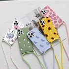 Ожерелье шнурок веревка чехол для Huawei Honor 20 10 10i 10X P30 P20 P40 Lite E Pro Y6 Y7 Y9 P Smart 2019 2021 8X 9X Nova 5T крышки