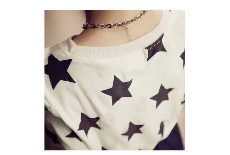 

2019 Fat Mm Plus Size Hole Printing Short-sleeved White T-shirt Female Summer Korean Version Of The Loose Thin Casual O-neck Top