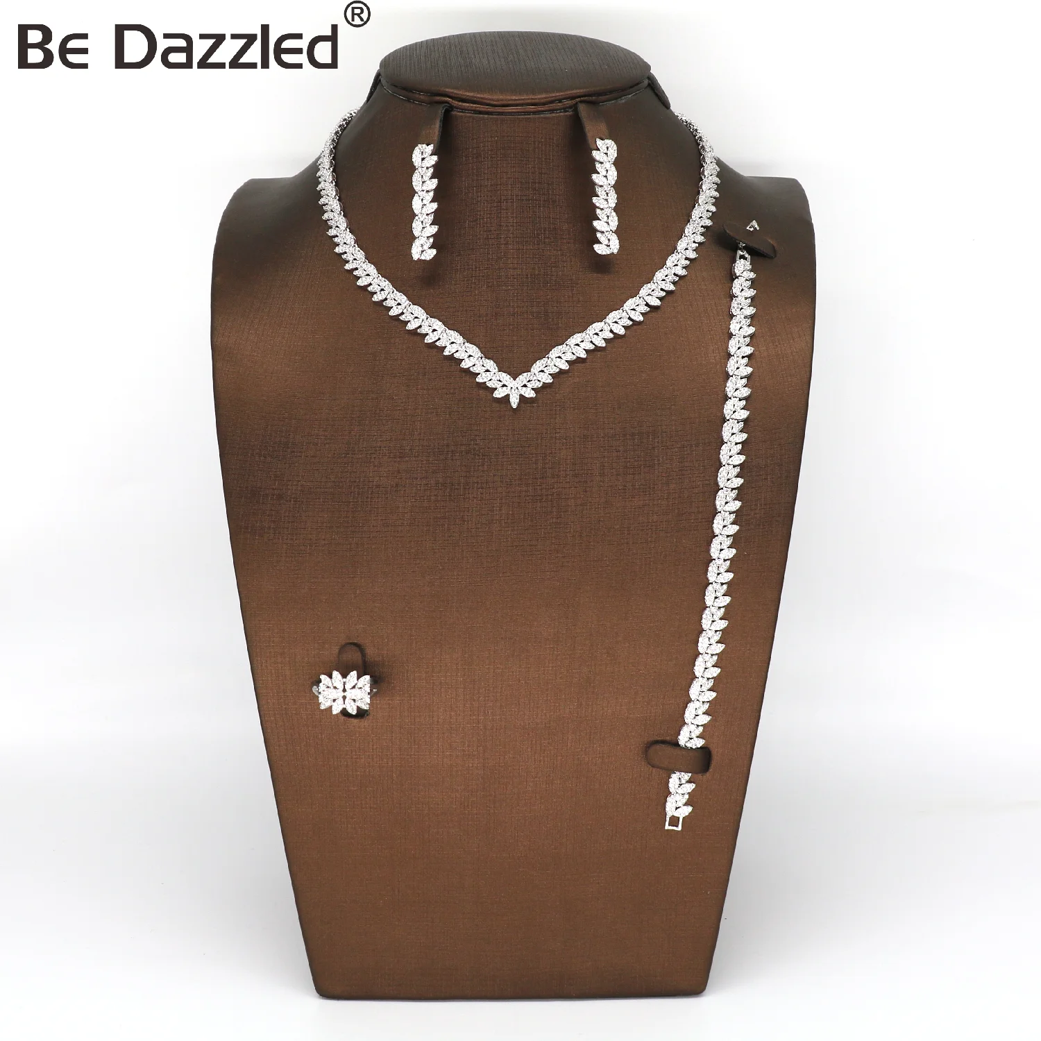 

Bedazzled Jewelry Making Suppler OEM ODM AAA+ Zircon 24K Gold Jewelry Sets Fasion Design American European Jewellery Sets