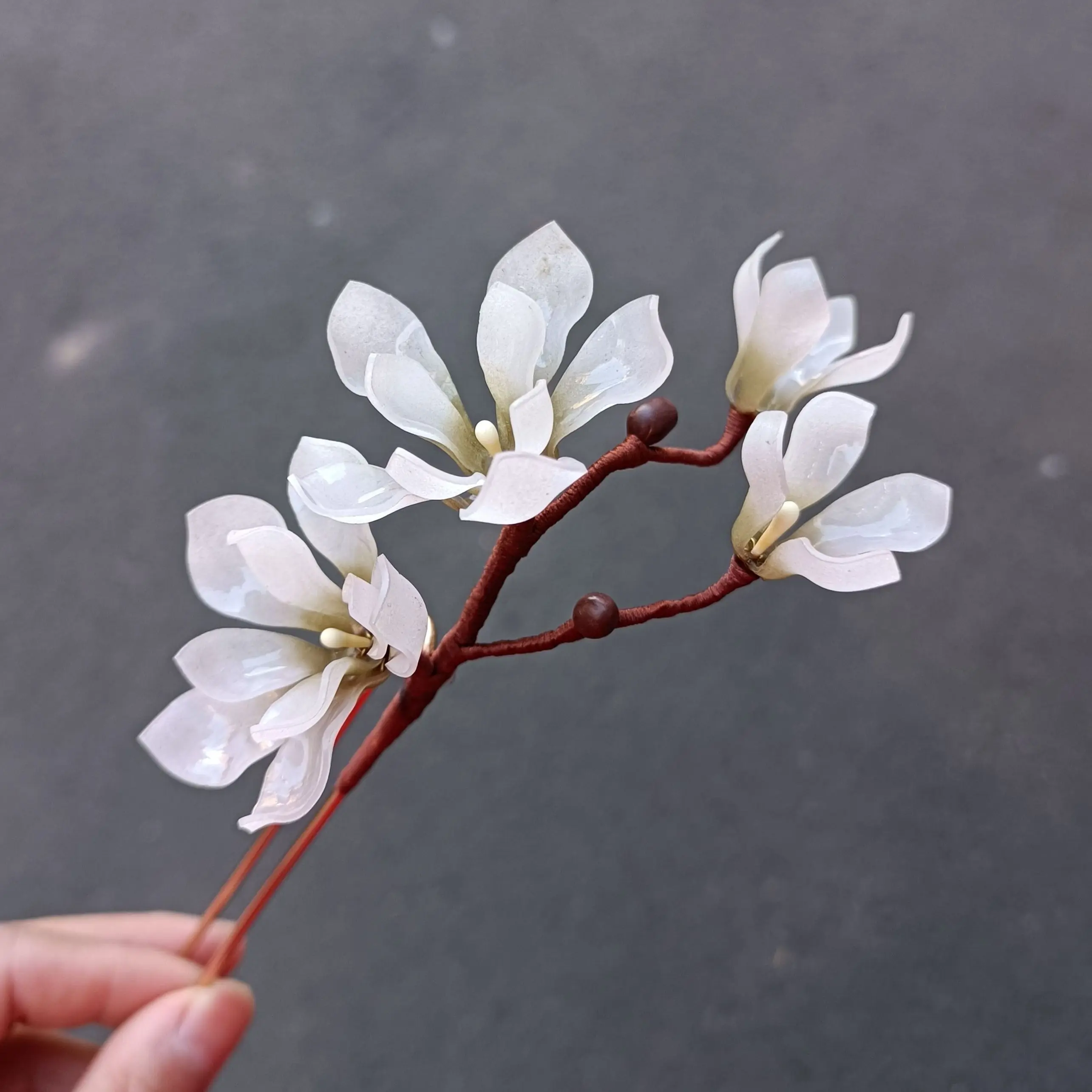 

LALAVARA Chinese Vintage Flower Kanzashi Magnolia Hairpins For Women