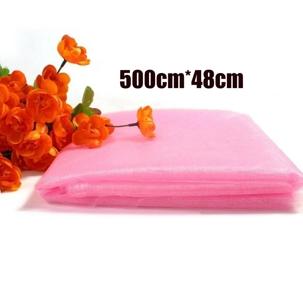 500 см * 48 прозрачная органза тюль в рулоне ткань для сделай сам украшение