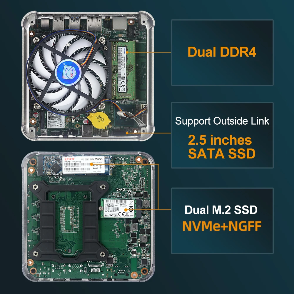 Мини ПК Barebone 8 го поколения Intel Core i9 9880H 9980HK i7 i5 Игровая графика двойная DDR4 M.2