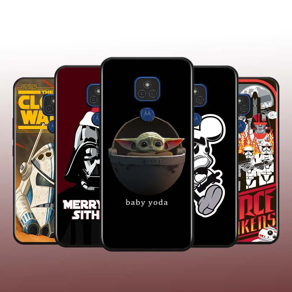 

Phone Case For Motorola E6S G9 G8 G Edge One E7 Power Lite Marco Hyper Fusion Plus Play Star baby yoda Mickey Black Cover