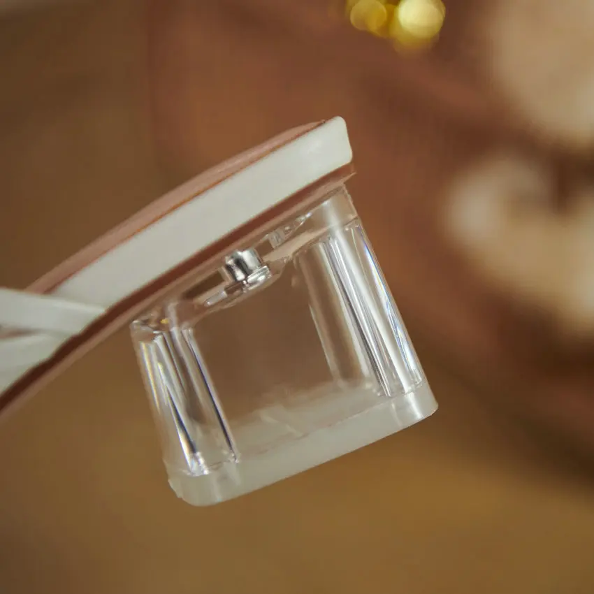 

ESVEVA 2021 Elegant Square Heel Basic Female Slides Summer Slingback Women Shoes Microfiber PVC Fashion Sandals Size 34-39