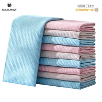 6pcs kitchen anti grease wiping rags efficient fish scale wipe cloth cleaning cloth home washing dish cleaning towel 3030cm
