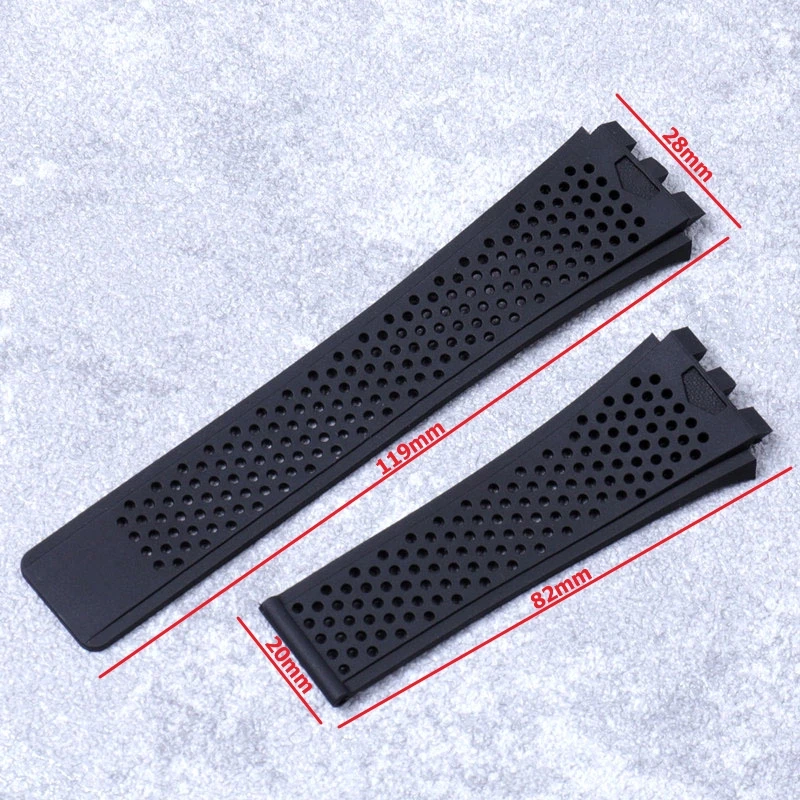 Ремешок резиновый для часов мягкий браслет красный синий черный 28 х20 мм |