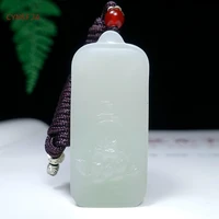 cynsfja new real certified natural chinese hetian jade nephrite lucky amulets lotus jade pendant high quality elegant gifts