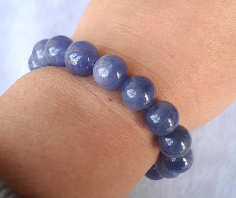 Free Shipping Natural Tanzanite Round 11.5mm Beads Bracelet Women Man Jewelry | Украшения и аксессуары