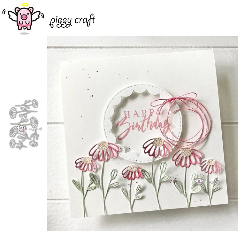 

Piggy Craft metal cutting dies cut die mold Flower decoration Scrapbook paper craft knife mould blade punch stencils dies