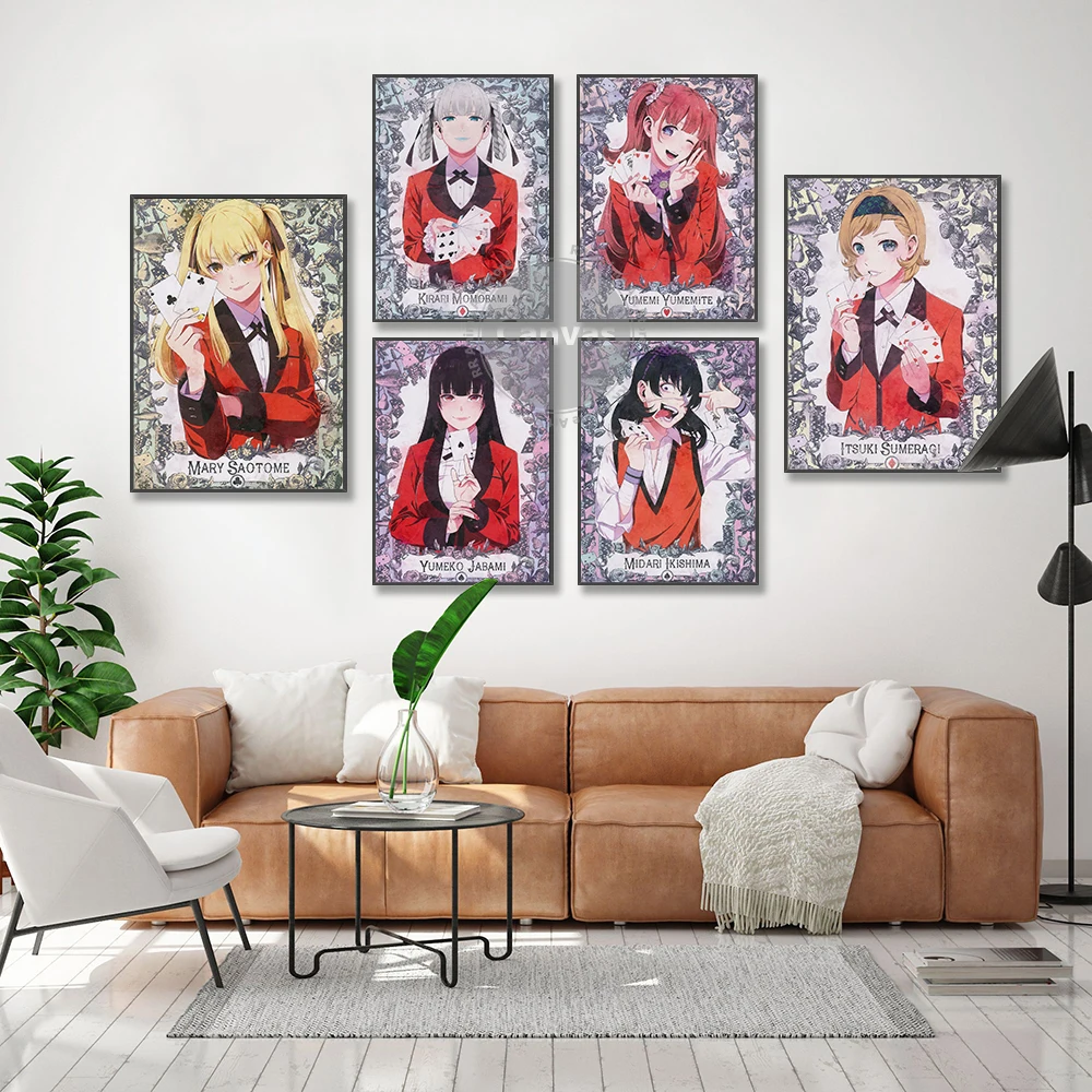 Холст Аниме Jabami Yumeko kakegurui картины декор манга для дома HD печать настенное
