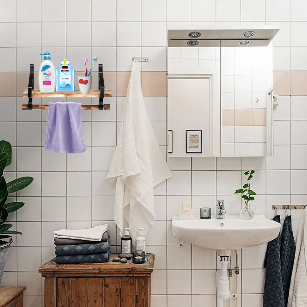 Плавающая полка настенная деревенский деревянный кухонный стеллаж для специй с