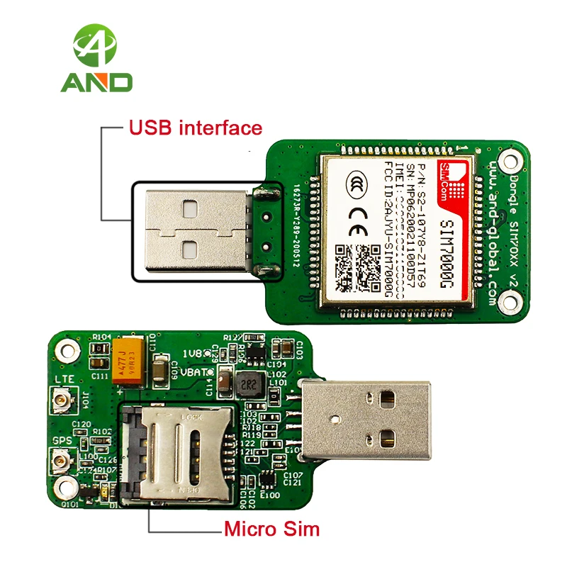 USB донгл SIM7000G LTE Донгл CAT M1 eMTC NB-IoT SIMCOM 4G 1шт.