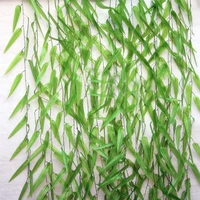 50pcs plastic artificial green vine 1 8m long plastic salix leaf vine