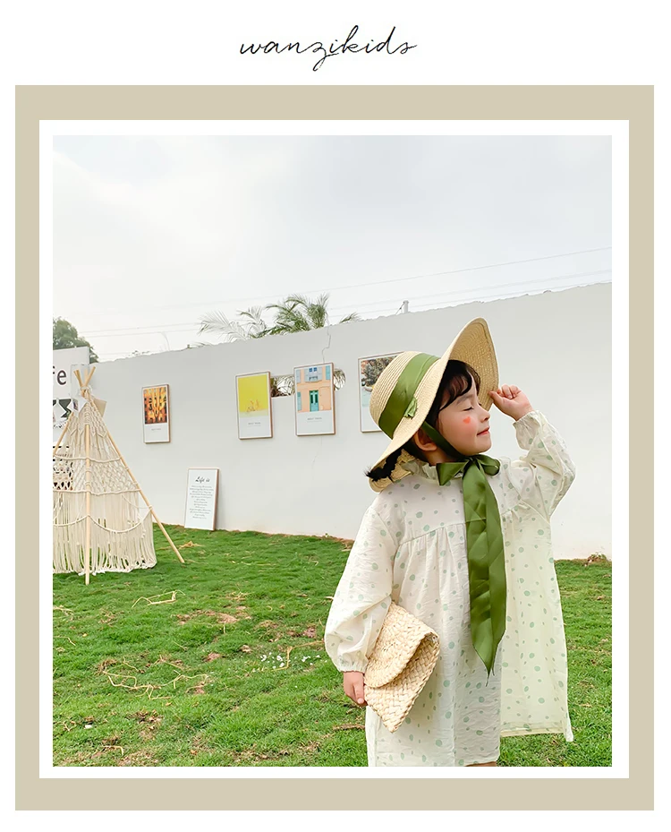 Летняя одежда новинка 2020 детская в Корейском стиле платье пасторальном для