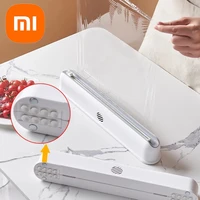 xiaomi youpin cling film cutting box wall mounted suction cup adjustable plastic wrap cutter home kitchen food storage