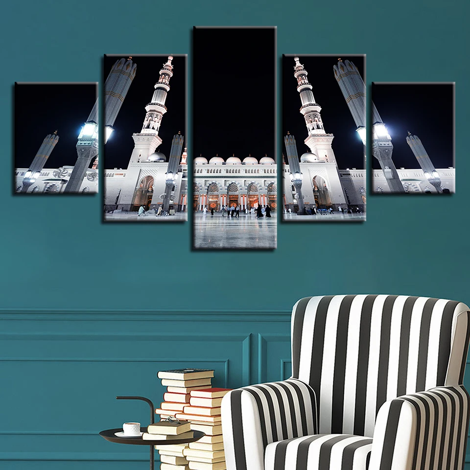 Картина ночного города здания Холст Нью Йорк Лондон фермерский дом Декор